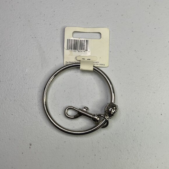 The Disney Store Snap Clasp Trigger Belt Clip On 3" Silver Ring Keychain Holder - Picture 2 of 5
